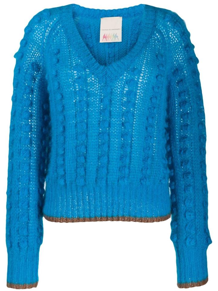Marco De Vincenzo Chunky Bobble Knit Jumper - Blue
