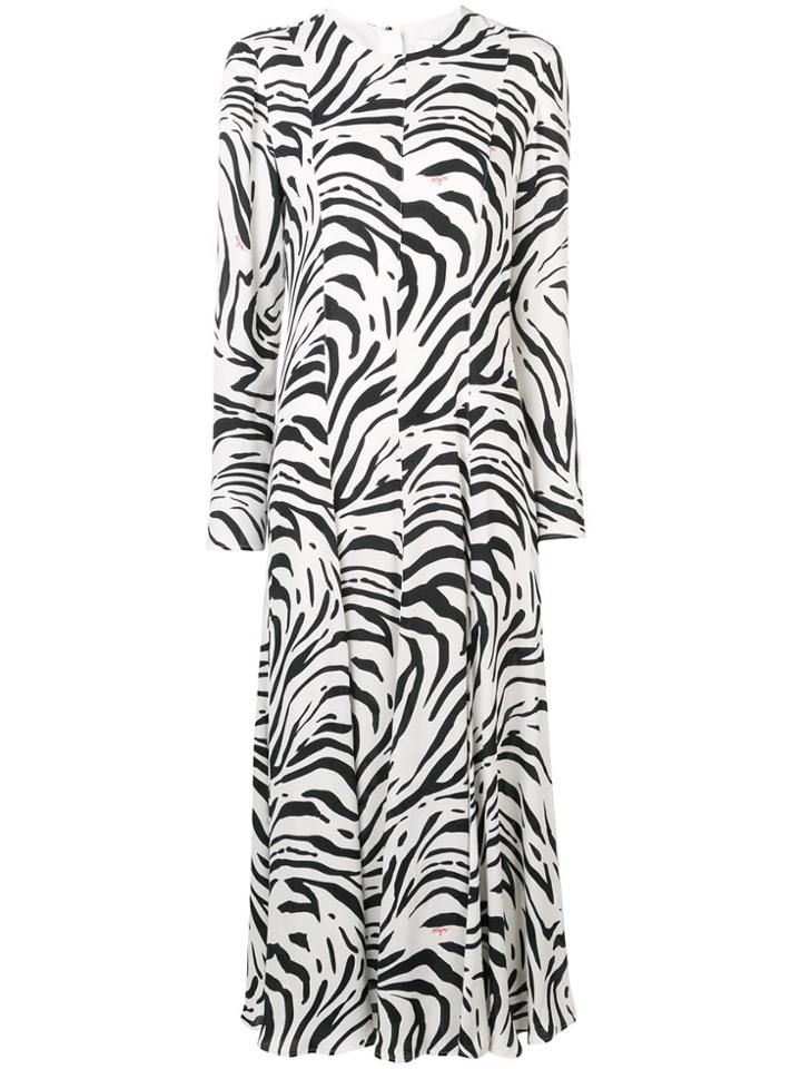 Msgm Zebra Print Long Dress - Black