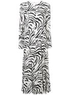 Msgm Zebra Print Long Dress - Black