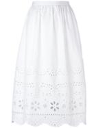 Red Valentino Broderie Anglaise Skirt, Women's, Size: 38, White, Cotton/polyester