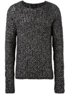 Lost & Found Ria Dunn Cable Knit Jumper, Men's, Size: Medium, Black, Silk/linen/flax/angora/wool