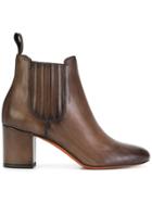 Santoni Block Heel Chelsea Boots - Brown