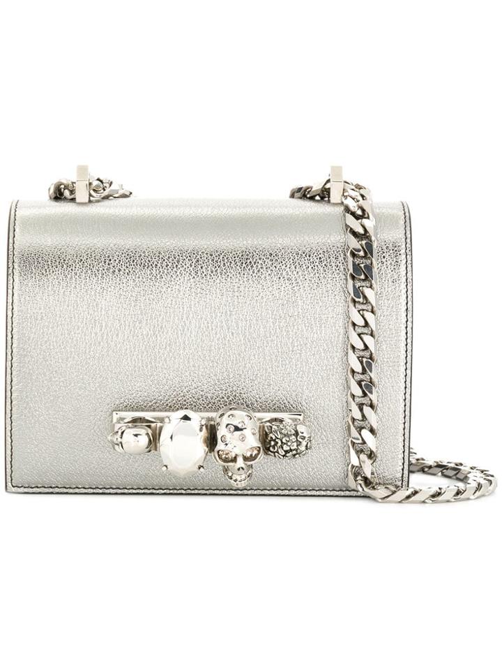 Alexander Mcqueen Skull Knuckle Duster Bag - Grey