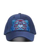 Kenzo Navy Tiger Embroidered Cotton Cap - Blue