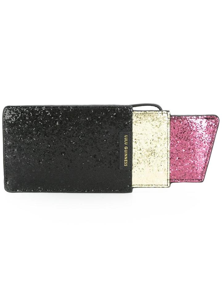 Lulu Guinness 'lipstick' Clutch, Women's, Black, Cotton/polyurethane/polyethylene Terephthalate (pet)