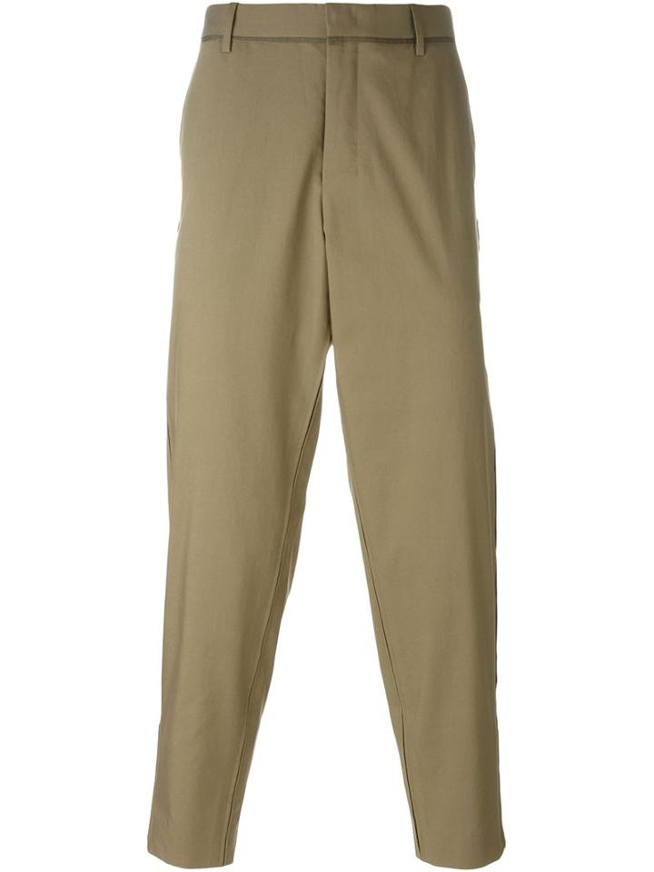 Wooyoungmi Tapered Cropped Trousers, Men's, Size: 52, Green, Cotton/polyester/polyurethane