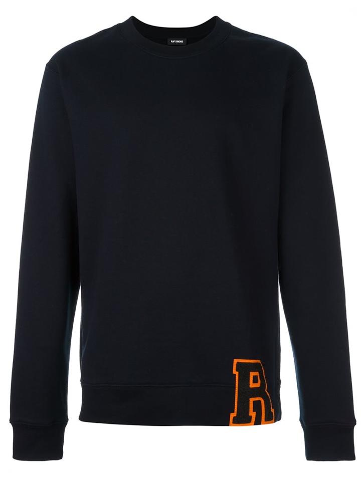 Raf Simons 'r' Sweatshirt, Men's, Size: Large, Blue, Cotton/polyamide