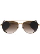 Bottega Veneta Eyewear Intrecciato Detail Sunglasses, Adult Unisex, Brown, Titanium