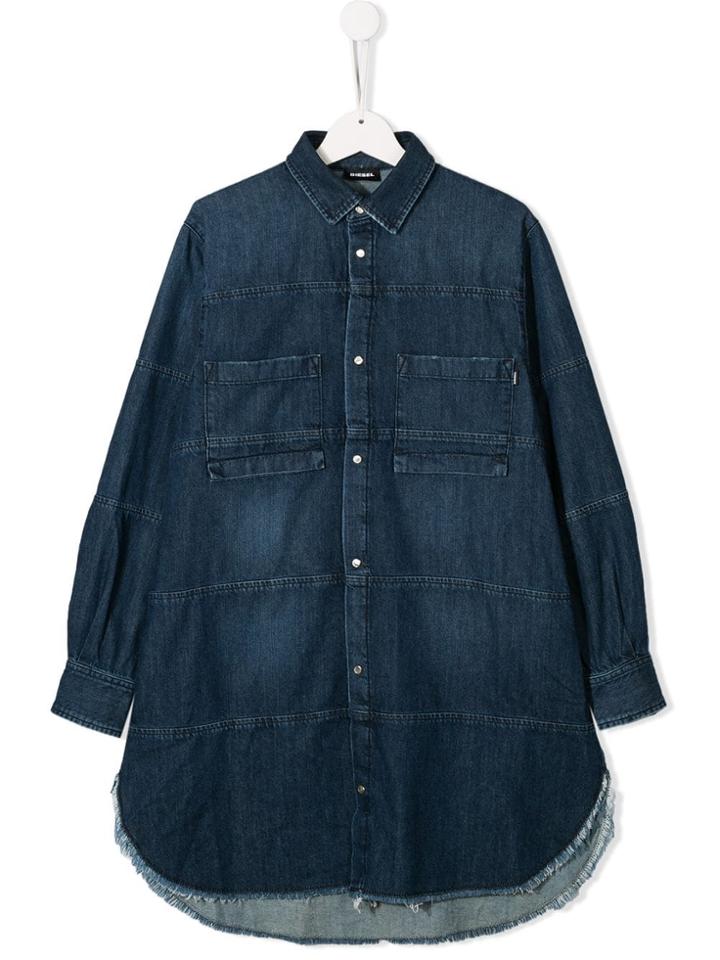 Diesel Kids Druper Shirt Dress - Blue