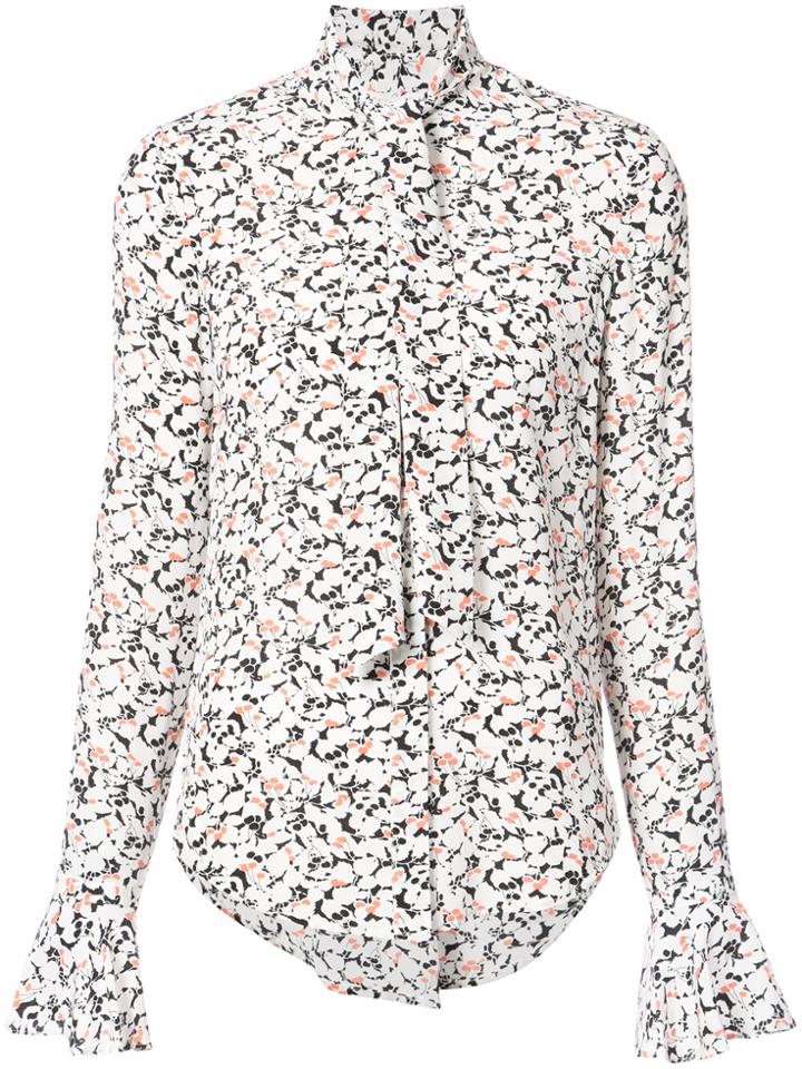 Veronica Beard Scarf Neck Printed Blouse - White