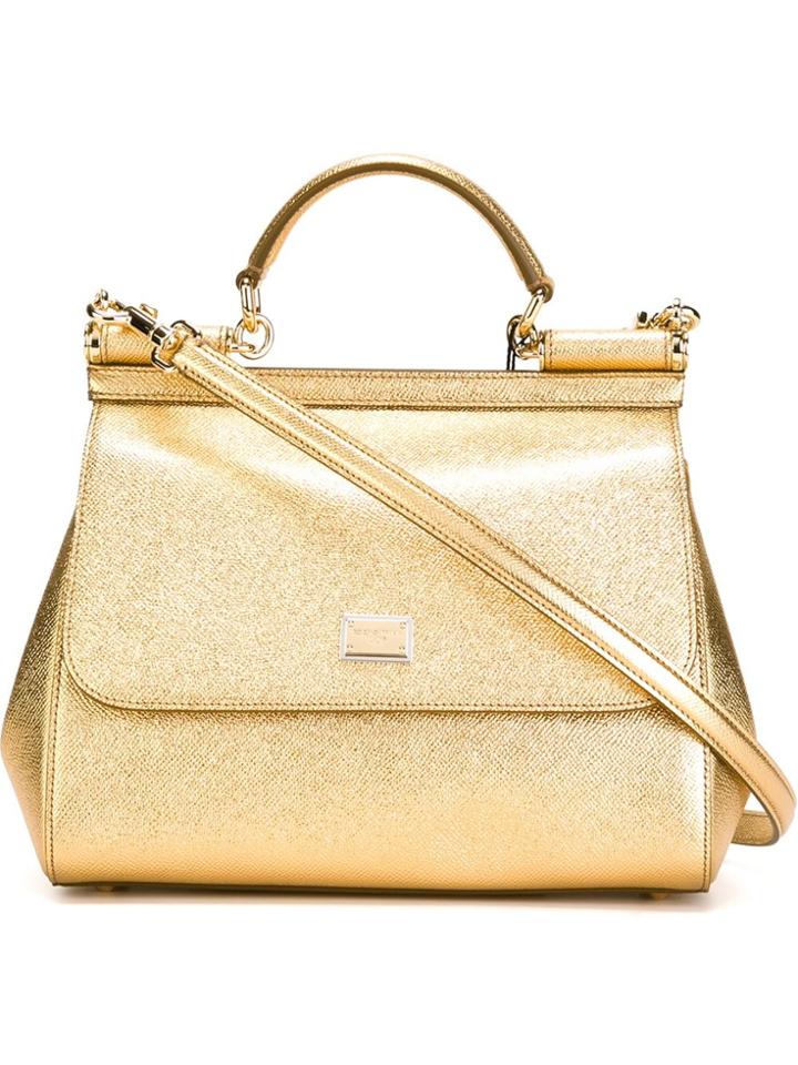 Dolce & Gabbana Medium 'sicily' Tote - Metallic