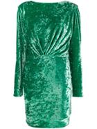 Attico Embellished Velvet Mini Dress - Green
