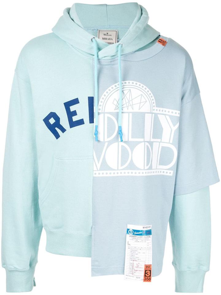 Maison Mihara Yasuhiro Combined Hoodie - Blue