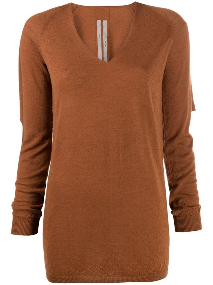 Rick Owens Longline Knit Top - Brown