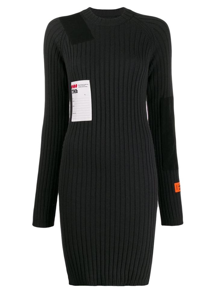 Heron Preston Ribbed Knitted Dress - Black