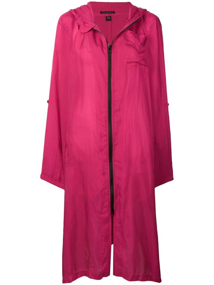 Y's Contrasting Zip Coat - Pink