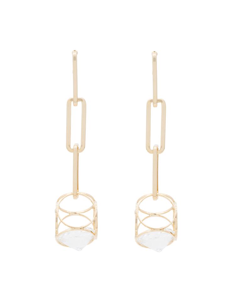 Dannijo Vito Drop Down Cube Earrings - Metallic