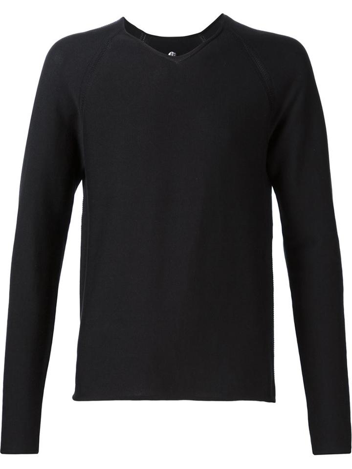 Label Under Construction V-neck Jumper, Men's, Size: 52, Black, Cotton