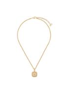 Christian Dior Vintage 1980s Logo Motif Pendant Necklace - Gold