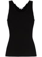 Helmut Lang Fitted Scoop Neck Ribbed Tank Top - Black