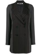 Mcq Alexander Mcqueen Striped Double-breasted Jacket - Black
