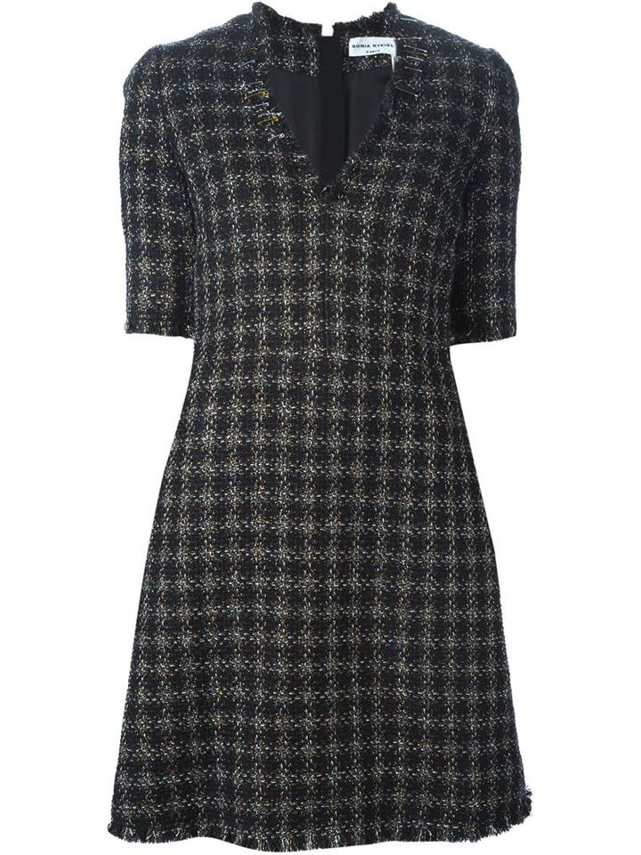 Sonia Rykiel Checked Tweed Dress, Women's, Size: 38, Grey, Acrylic/polyester/cupro/virgin Wool