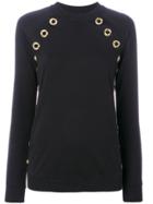 Balmain Grommet-embellished Sweatshirt - Black