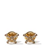 As29 18kt Yellow Gold Mini Charm Bow Diamond Stud Earrings