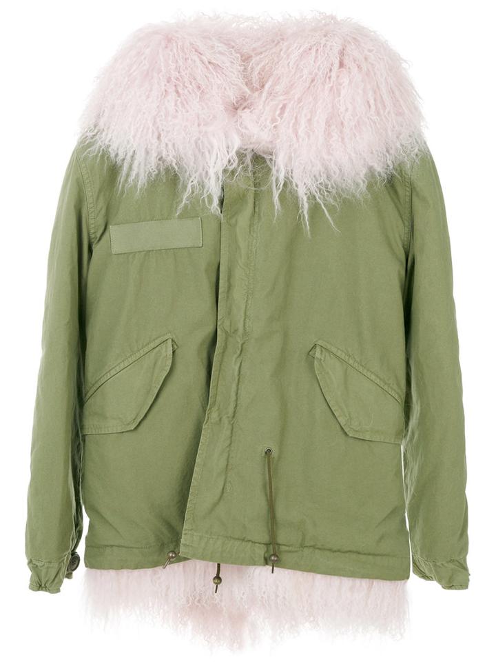 Mr & Mrs Italy - Army Mini Parka - Women - Cotton/lamb Skin/polyamide - Xs, Green, Cotton/lamb Skin/polyamide