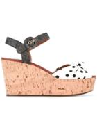 Dolce & Gabbana Polka Dot Wedge Sandals - White