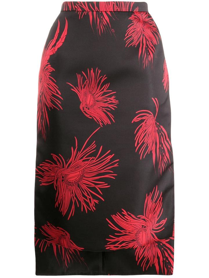 Nº21 Floral Print Pencil Skirt - Black