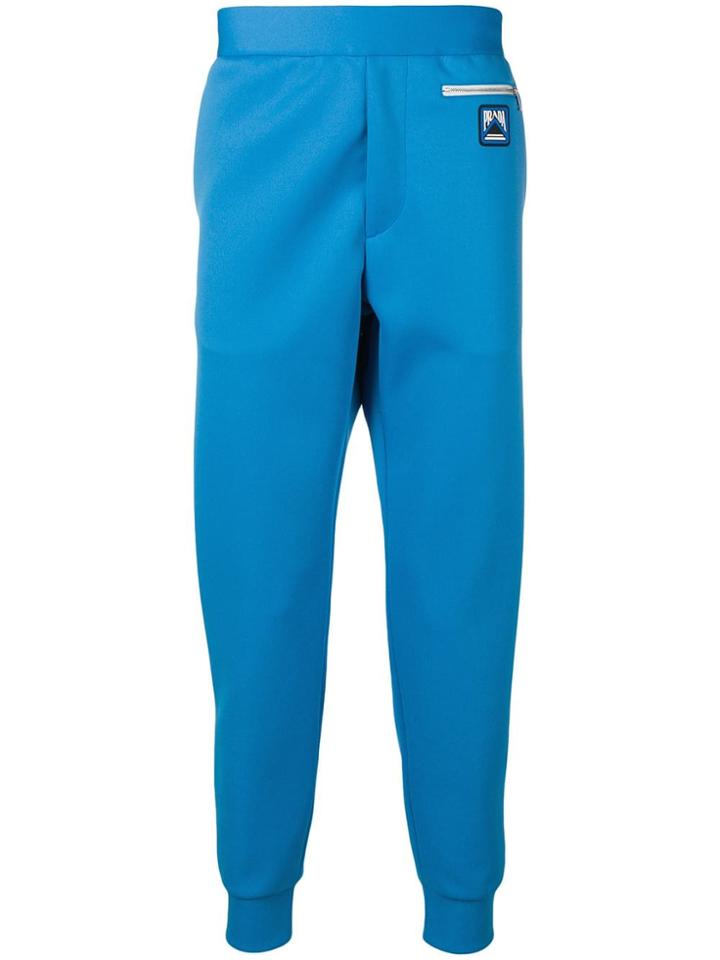 Prada Logo Patch Track Trousers - Blue