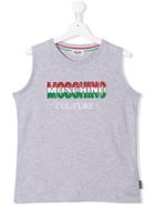 Moschino Kids Couture! Tricolour Logo Tank - Grey