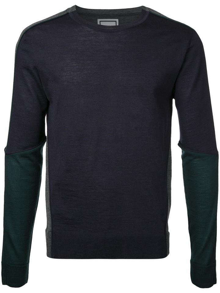 Wooyoungmi Contrast Sweatshirt, Men's, Size: 48, Blue, Wool