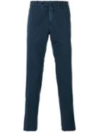 Pt01 - Straight Leg Trousers - Men - Silk/cotton/spandex/elastane - 46, Blue, Silk/cotton/spandex/elastane