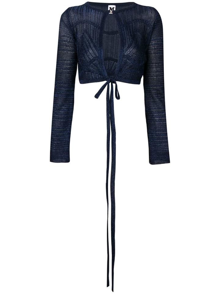 M Missoni Blue Long Sleeved Crop Top