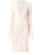 See By Chloé - Ribbed Mid Cardigan - Women - Wool - L, Nude/neutrals, Wool