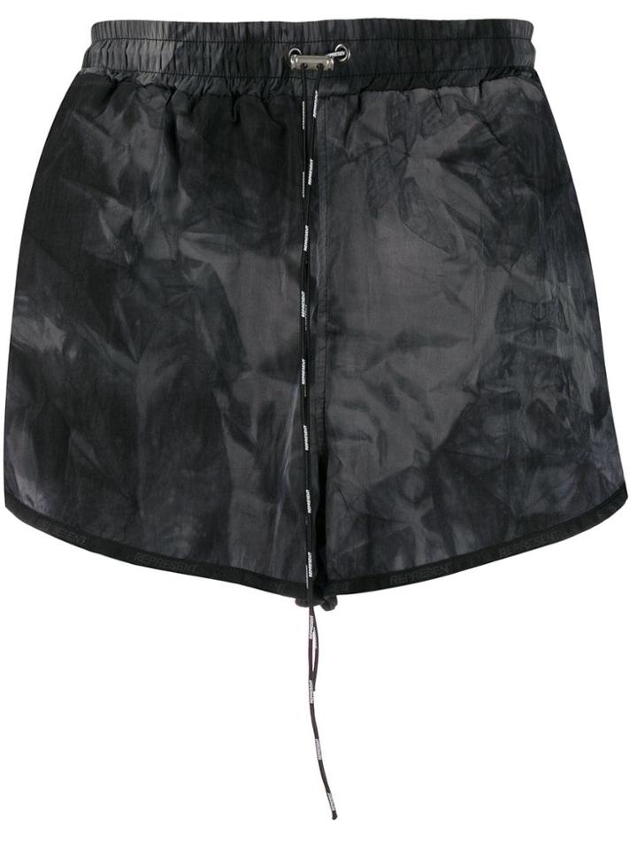 Represent Tie Dye Swimming Shorts - Black