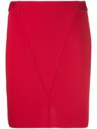 Givenchy V-front Pencil Skirt - Red