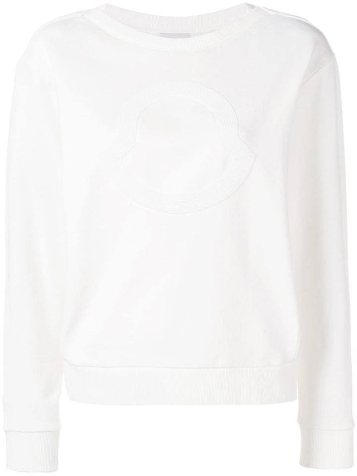 Moncler White Logo Sweater