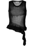Each X Other Ripped Asymmetric Knitted Top - Black