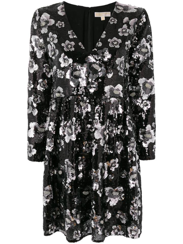 Michael Michael Kors Sequins Embellished Dress - Black