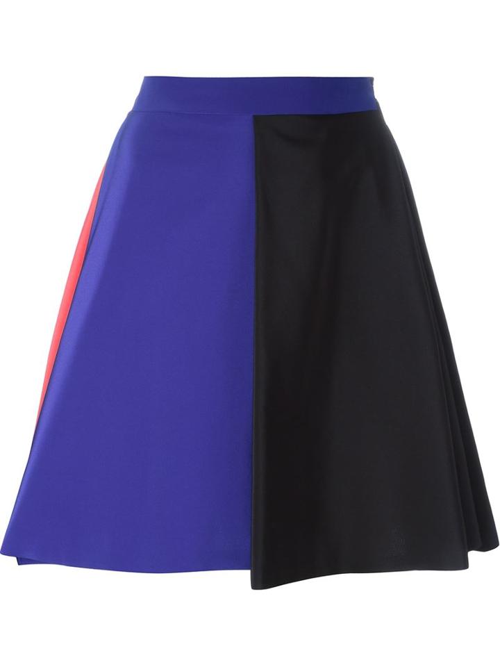 Msgm Tricoloured Swing Skirt
