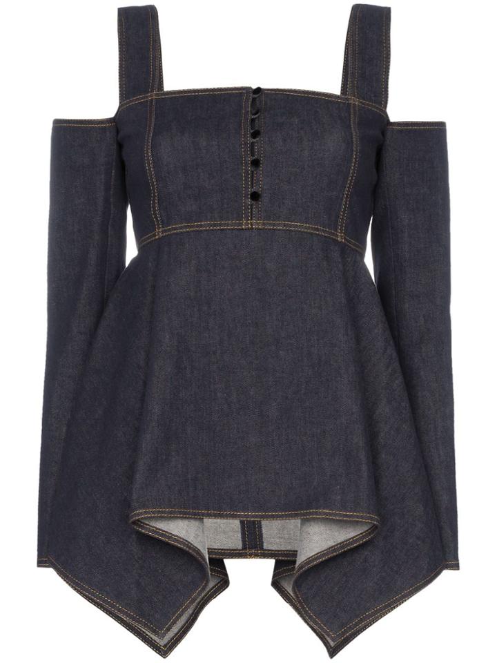 Adeam Handkerchief Hem Denim Top - Blue