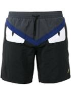 Fendi Bag Bugs Swim Shorts, Men's, Size: 46, Black, Polyamide