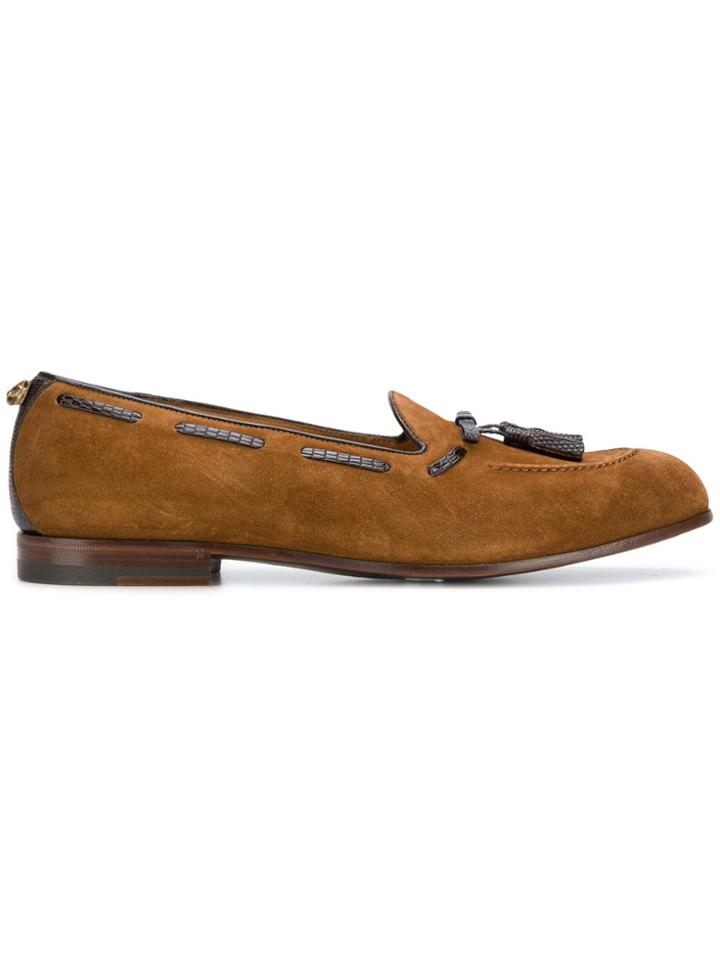 Gucci Tassel-embellished Loafers - Brown