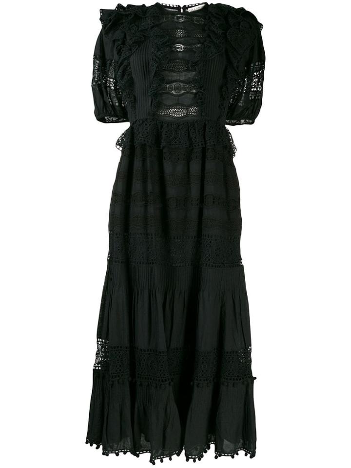 Ulla Johnson Guinivere Ruffled Maxi Dress - Black