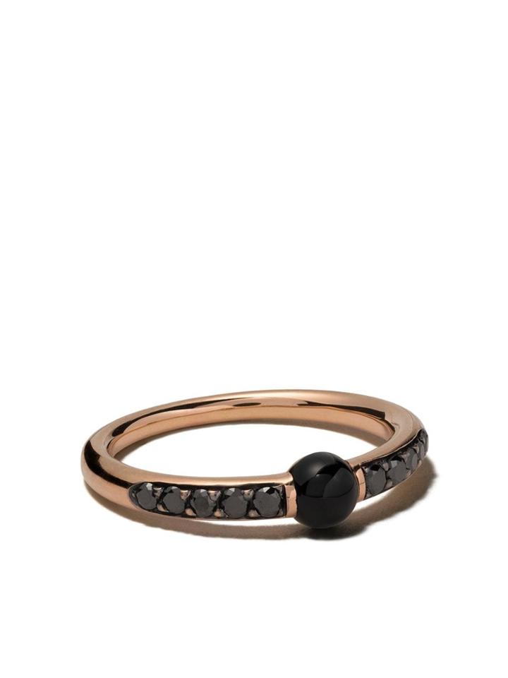 Pomellato 18kt Rose Gold M'ama Non M'ama Black Diamond And Onyx Ring
