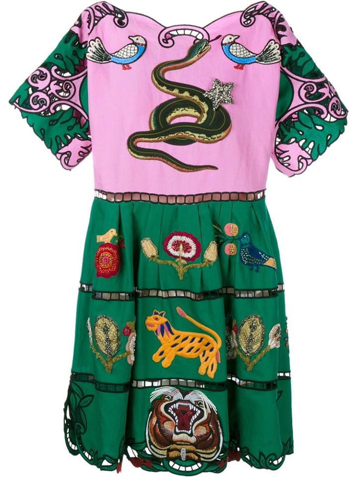 Gucci Embroidered Dress - Green