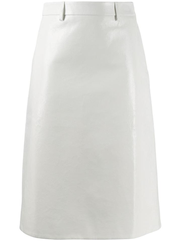 Prada Mid-length Leather Skirt - White